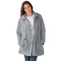 Plus Size Women's Fleece-Lined Taslon® Anorak by Woman Within in Gunmetal (Size 1X) Rain Jacket