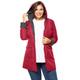 Plus Size Women's Raincoat in new short length with fun dot trim by Woman Within in Classic Red (Size 14 W)