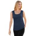 Plus Size Women's Rib Knit Tank by Woman Within in Navy (Size 1X) Top
