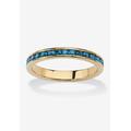 Women's Yellow Gold Plated Simulated Birthstone Eternity Ring by PalmBeach Jewelry in March (Size 10)