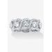 Women's Platinum over Sterling Silver Cubic Zirconia Halo Eternity Bridal Ring by PalmBeach Jewelry in Silver (Size 10)