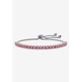 Women's Silver Tone Bolo Bracelet (4mm), Simulated Birthstone 9.25" Adjustable by PalmBeach Jewelry in October