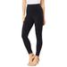 Plus Size Women's Lace-Trim Essential Stretch Legging by Roaman's in Black (Size 18/20) Activewear Workout Yoga Pants