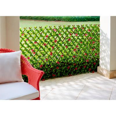 Purple Bougainvillea Privacy Screen by BrylaneHome in Green Fence