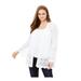 Plus Size Women's Bell-Sleeve Pointelle Cardigan by Roaman's in White (Size 34/36) Sweater