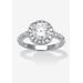 Women's Sterling Silver Simulated Birthstone and Cubic Zirconia Ring by PalmBeach Jewelry in April (Size 8)