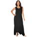 Plus Size Women's Stretch Knit Hanky Hem Maxi Dress by Jessica London in Black (Size 22/24)