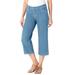 Plus Size Women's Capri Stretch Jean by Woman Within in Light Wash Sanded (Size 42 WP)