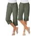 Plus Size Women's Convertible Length Cargo Capri Pant by Woman Within in Olive Green (Size 34 W)