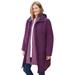 Plus Size Women's 3-in-1 Hooded Taslon® Jacket by Woman Within in Dark Berry Berry Mist (Size 38/40)