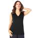 Plus Size Women's Ultrasmooth® Fabric V-Neck Tank by Roaman's in Black (Size 18/20) Top Stretch Jersey Sleeveless Tee