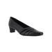 Wide Width Women's Entice Pump by Easy Street in Black Leather (Size 9 W)