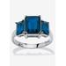 Women's Sterling Silver 3 Square Simulated Birthstone Ring by PalmBeach Jewelry in September (Size 10)