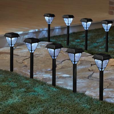 Black Solar Lights, Set of 8 by BrylaneHome in Black