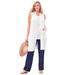 Plus Size Women's Lightweight Linen Vest by Woman Within in White (Size 26/28)