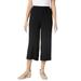 Plus Size Women's Pull-On Elastic Waist Soft Capri by Woman Within in Black (Size 18 W) Pants