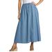 Plus Size Women's Drawstring Denim Skirt by Woman Within in Light Wash (Size 26 W)