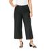 Plus Size Women's Wide-Leg Stretch Poplin Crop Pant by Jessica London in Black Dot (Size 16 W) Pants