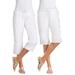 Plus Size Women's Convertible Length Cargo Capri Pant by Woman Within in White (Size 20 W)