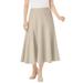 Plus Size Women's Print Linen-Blend Skirt by Woman Within in Natural Khaki (Size 1X)