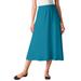 Plus Size Women's 7-Day Knit A-Line Skirt by Woman Within in Deep Teal (Size 5XP)