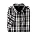 Men's Big & Tall Short-Sleeve Plaid Sport Shirt by KingSize in Black Multi Plaid (Size 6XL)