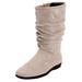 Wide Width Women's The Aneela Wide Calf Boot by Comfortview in Oyster Pearl (Size 9 W)