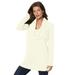 Plus Size Women's Cowl-Neck Thermal Tunic by Roaman's in Ivory (Size L) Long Sleeve Shirt