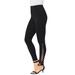 Plus Size Women's Lattice Essential Stretch Legging by Roaman's in Black (Size 14/16) Activewear Workout Yoga Pants