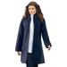 Plus Size Women's Plush Fleece Driving Coat by Roaman's in Navy (Size 14/16) Jacket