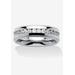 Men's Big & Tall Stainless Steel Cubic Zirconia Channel Set Eternity Bridal Ring by PalmBeach Jewelry in Stainless Steel (Size 13)