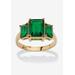 Women's Yellow Gold-Plated Simulated Emerald Cut Birthstone Ring by PalmBeach Jewelry in May (Size 5)