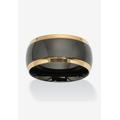 Men's Big & Tall Stainless Steel Black and Gold Ion Plated Wedding Band Ring by PalmBeach Jewelry in Stainless Steel (Size 10)