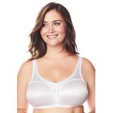Plus Size Women's Satin Wireless Comfort Bra by Comfort Choice in White (Size 52 G)