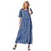 Plus Size Women's Short-Sleeve Denim Dress by Woman Within in Medium Stonewash Mini Dandelion (Size 16 W)