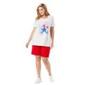 Plus Size Women's 2-Piece Knit Tee and Short Set by Woman Within in Vivid Red Americana Stars (Size 34/36) Sweatsuit