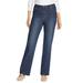 Plus Size Women's Wide Leg Stretch Jean by Woman Within in Midnight Sanded (Size 38 W)