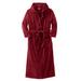 Men's Big & Tall Terry Velour Hooded Maxi Robe by KingSize in Rich Burgundy (Size XL/2XL)