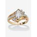 Women's Gold-Plated Marquise Cut Engagement Ring Cubic Zirconia by PalmBeach Jewelry in Gold (Size 7)