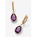 Women's Gold over Sterling Silver Drop EarringsPear Cut Simulated Birthstones by PalmBeach Jewelry in February