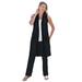 Plus Size Women's Lightweight Linen Vest by Woman Within in Black (Size 30/32)