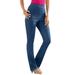 Plus Size Women's Straight-Leg Comfort Stretch Jean by Denim 24/7 in Medium Stonewash Sanded (Size 26 WP)