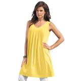 Plus Size Women's Swing Ultimate Tunic Tank by Roaman's in Lemon Mist (Size 6X) Top