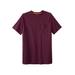 Men's Big & Tall Heavyweight Longer-Length Pocket Crewneck T-Shirt by Boulder Creek in Deep Purple (Size L)