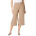 Plus Size Women's 7-Day Knit Culotte by Woman Within in New Khaki (Size 14/16) Pants