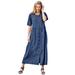 Plus Size Women's Short-Sleeve Denim Dress by Woman Within in Indigo Wash (Size 36 W)