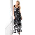 Plus Size Women's Banded-Waist Print Maxi Dress by Woman Within in Black Ombre Dot (Size 18/20)