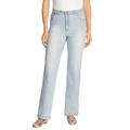 Plus Size Women's Wide Leg Stretch Jean by Woman Within in Light Wash Sanded (Size 14 T)