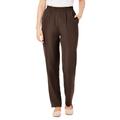 Plus Size Women's Hassle Free Woven Pant by Woman Within in Chocolate (Size 34 W)