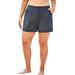 Plus Size Women's Cargo Swim Shorts with Side Slits by Swim 365 in Navy (Size 20) Swimsuit Bottoms